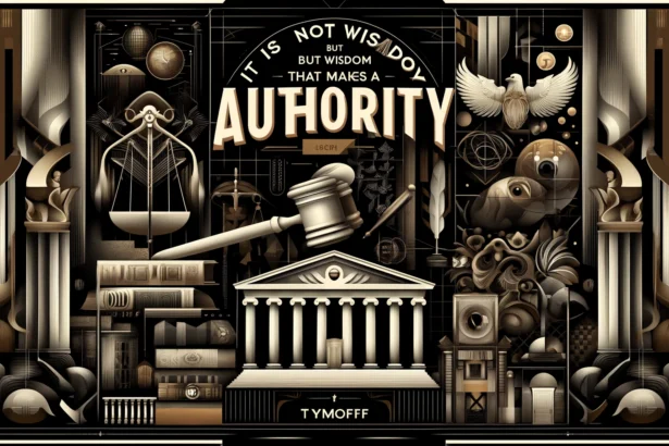 It Is Not Wisdom But Authority That Makes A Law. T - Tymoff