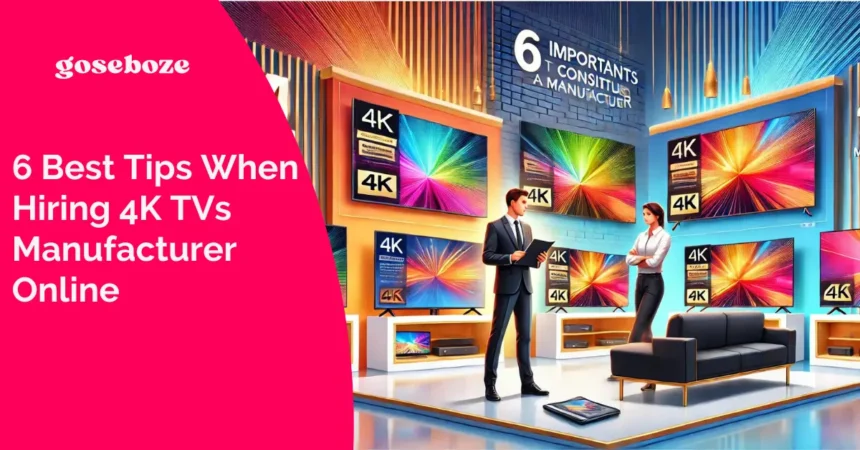 6 Best Tips When Hiring 4K TVs Manufacturer Online