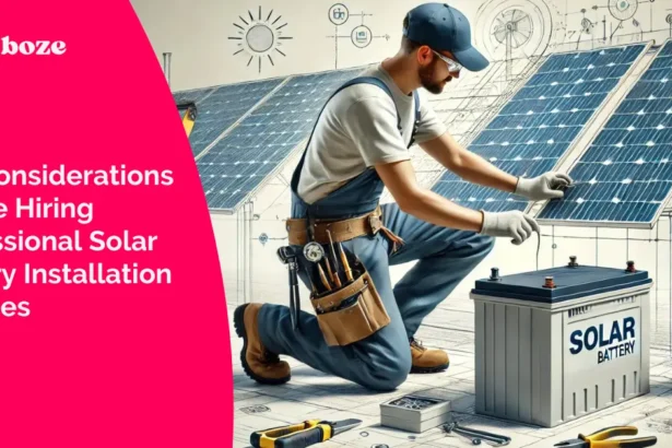 Key Considerations Before Hiring Professional Solar Battery Installation Services