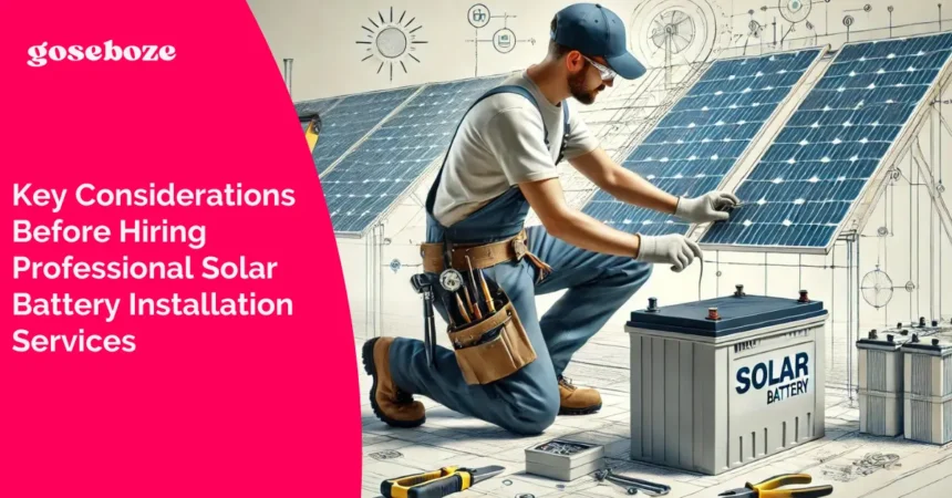 Key Considerations Before Hiring Professional Solar Battery Installation Services